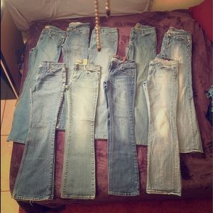 Huge lot of size 5 Assorted Brand Jeans-used